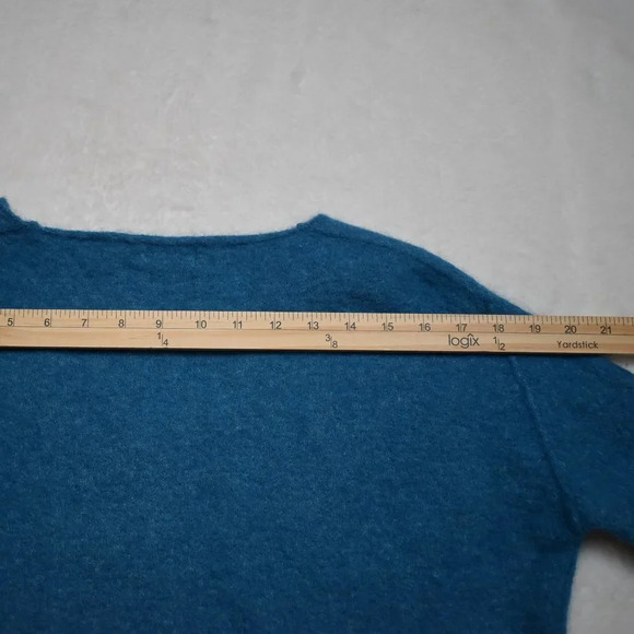 Massimo Dutti Sweater Sz S Crop Boxy Alpaca Wool Blend Crop 3/4 Sleeve Boho - Picture 15 of 15